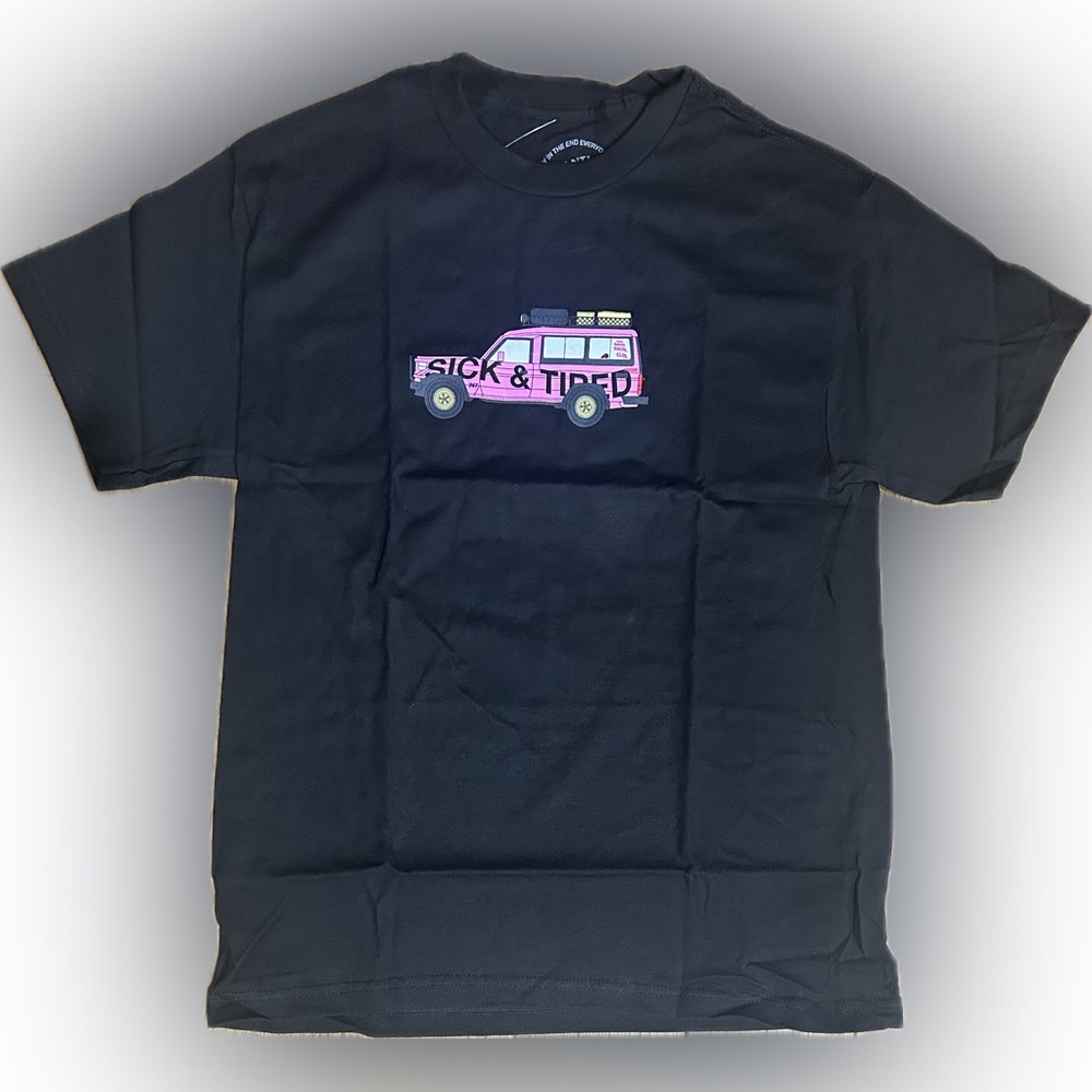 NWT Anti Social Social Club SZ M Black T-shirt w/pink graphics - Picture 2 of 5